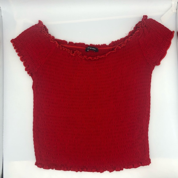 Brandy Melville Tops - Brandy Melville Red Woven Stretchy Tank Crop Top